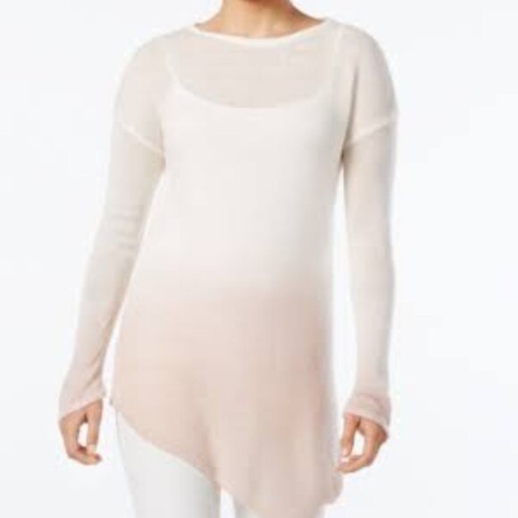 Two by Vince Camuto Pink Ombre Knit Asymmetrical Hem Sweater Size Large - Picture 1 of 11